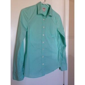 J. Crew Haberdashery aqua button-down shirt, small