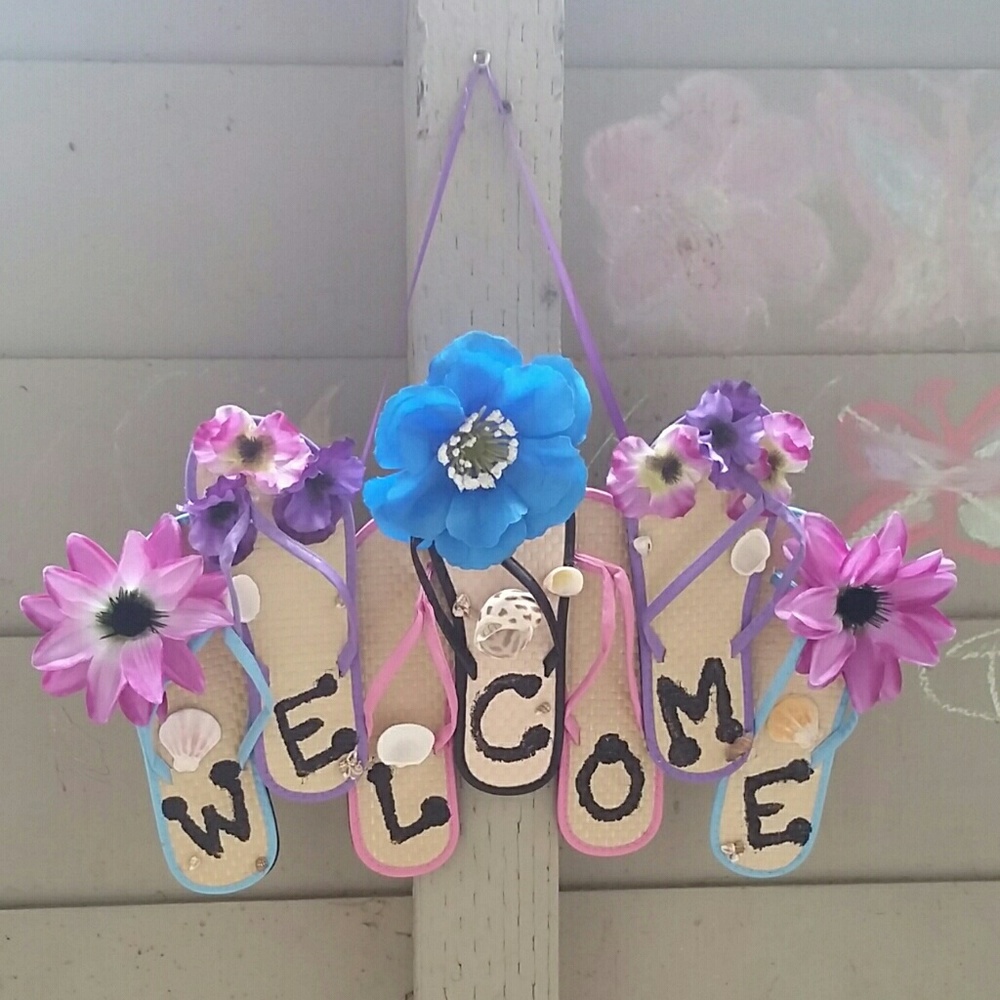 Beach themed welcome sign