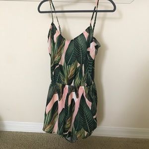 Palm print romper