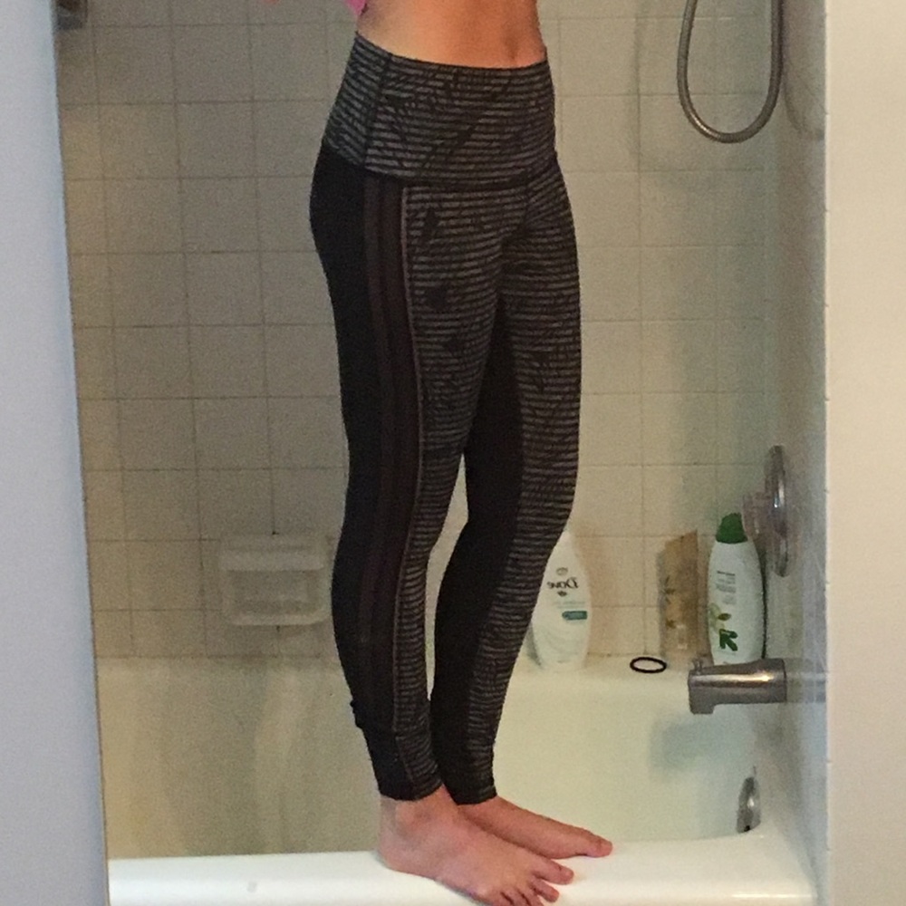 Lululemon feather and stripe pattern leggings