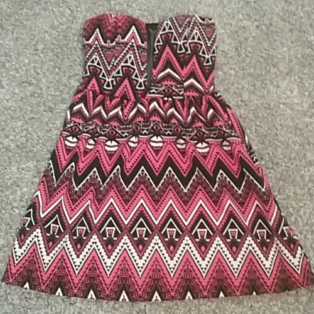 Strapless Aztec dress