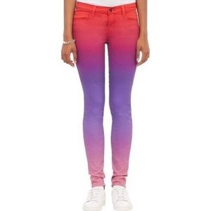 J Brand red purple ombré jeans