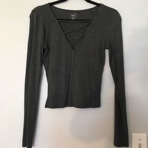 Me to We Long Sleeve Criss Cross Crop