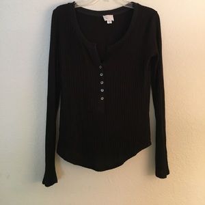 Anthropologie black Henley tee