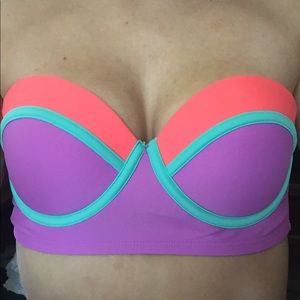 Colorblock Bandeau Bikini Top