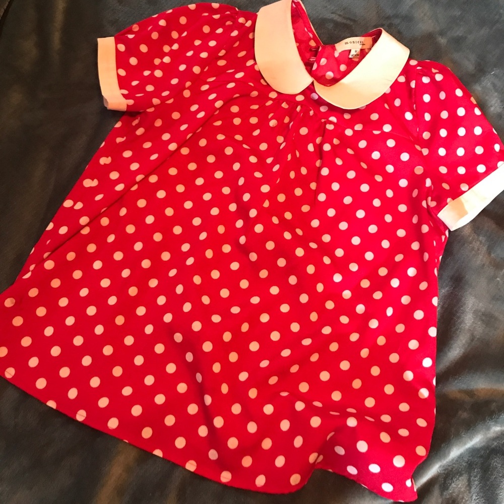 Red pooka dot blouse!