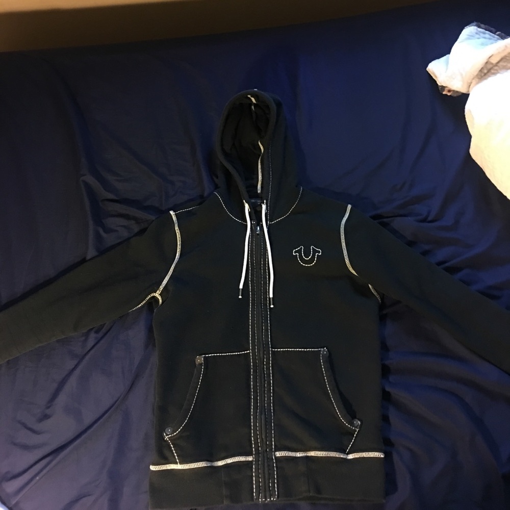 ⚫️⚪️True Religion Contrast-Stitch Hoodie