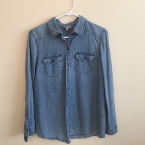 Rubbish denim button down shirt