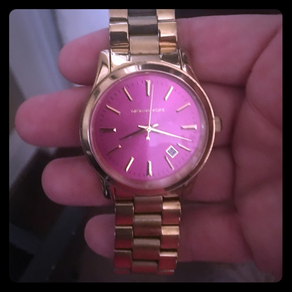 Michael Kors ladies gold watch w/pink face