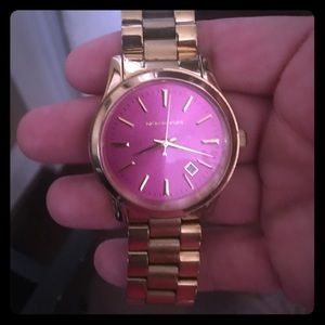 Michael Kors ladies gold watch w/pink face