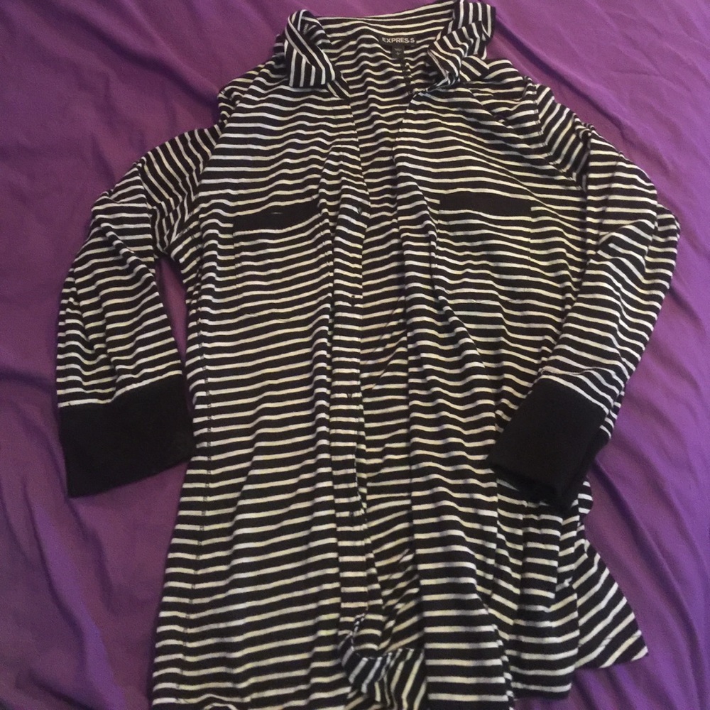 Express white and black cardigan