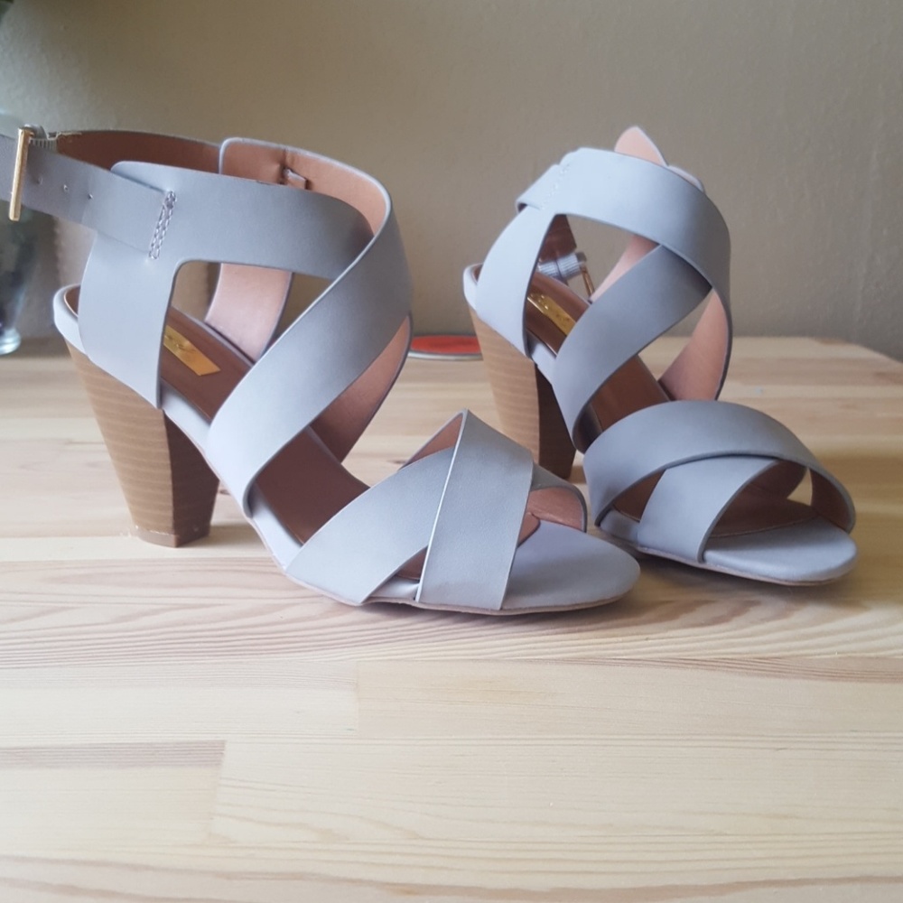 Grey Strappy Heels