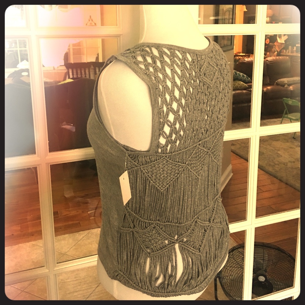 UNIQUE, Grey Sleeveless T-/shirt