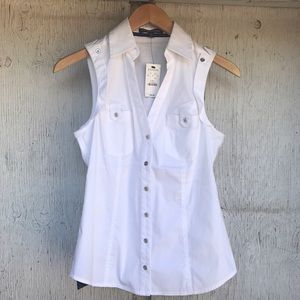 Express Sleeveless button up shirt