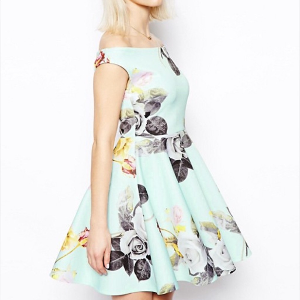 ASOS Mint Floral Dress - Size 8