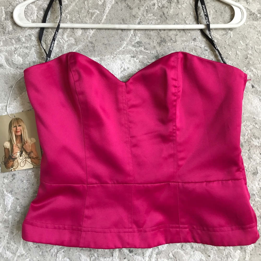 Hot Pink Satin Betsy Johnson Bustier