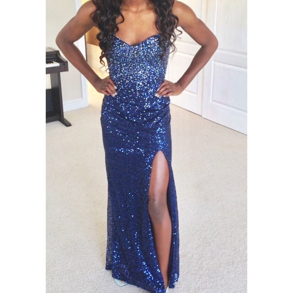 Gorgeous sequin blue La Femme dress 