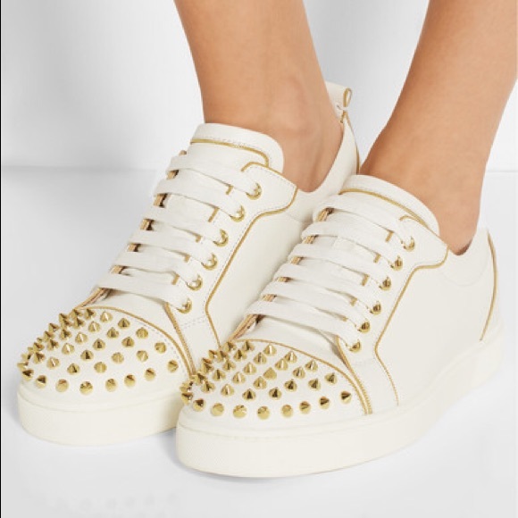 gold spiked louboutin sneakers gold spiked louboutin sneakers