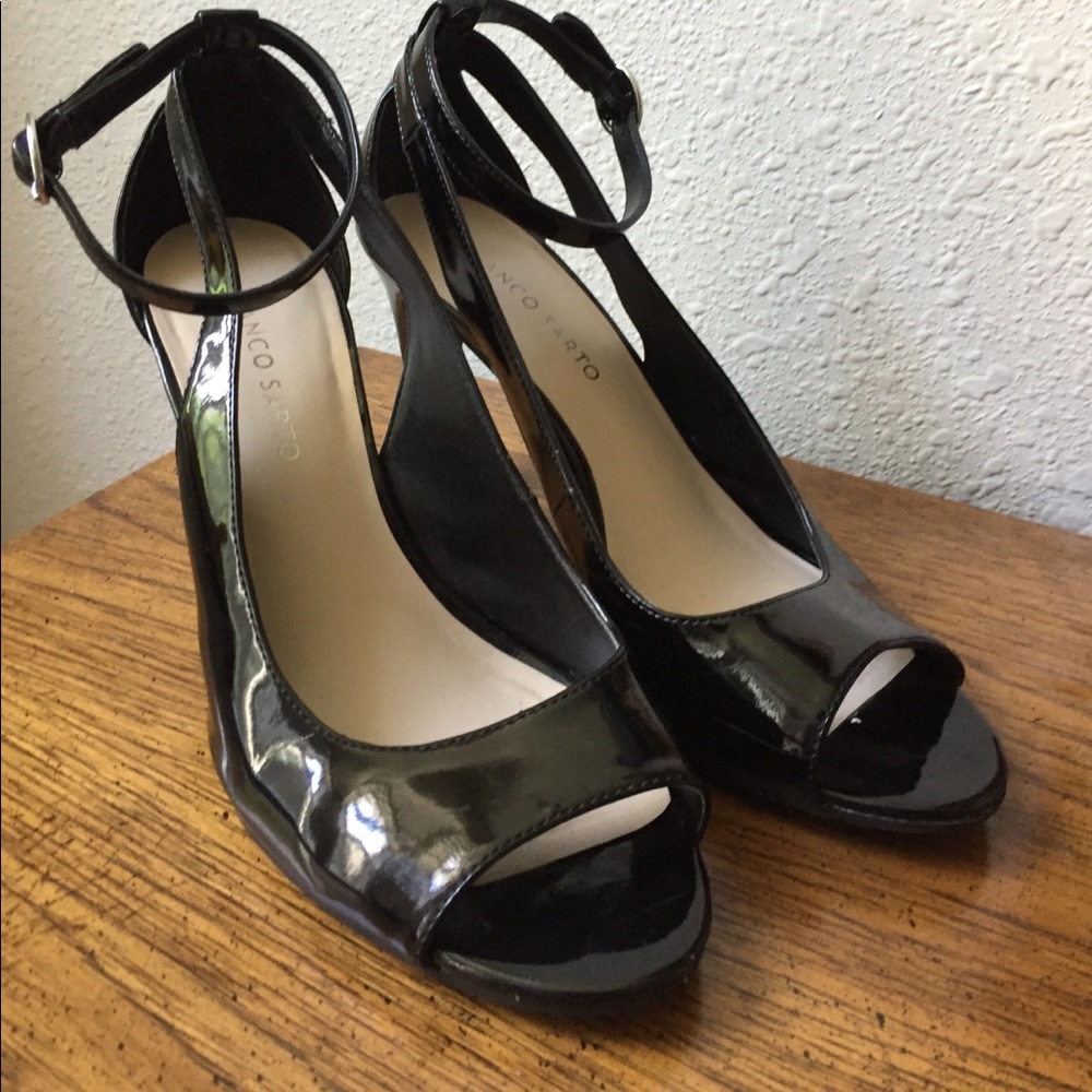 Franco Sarto Patent Peep Toe Pumps