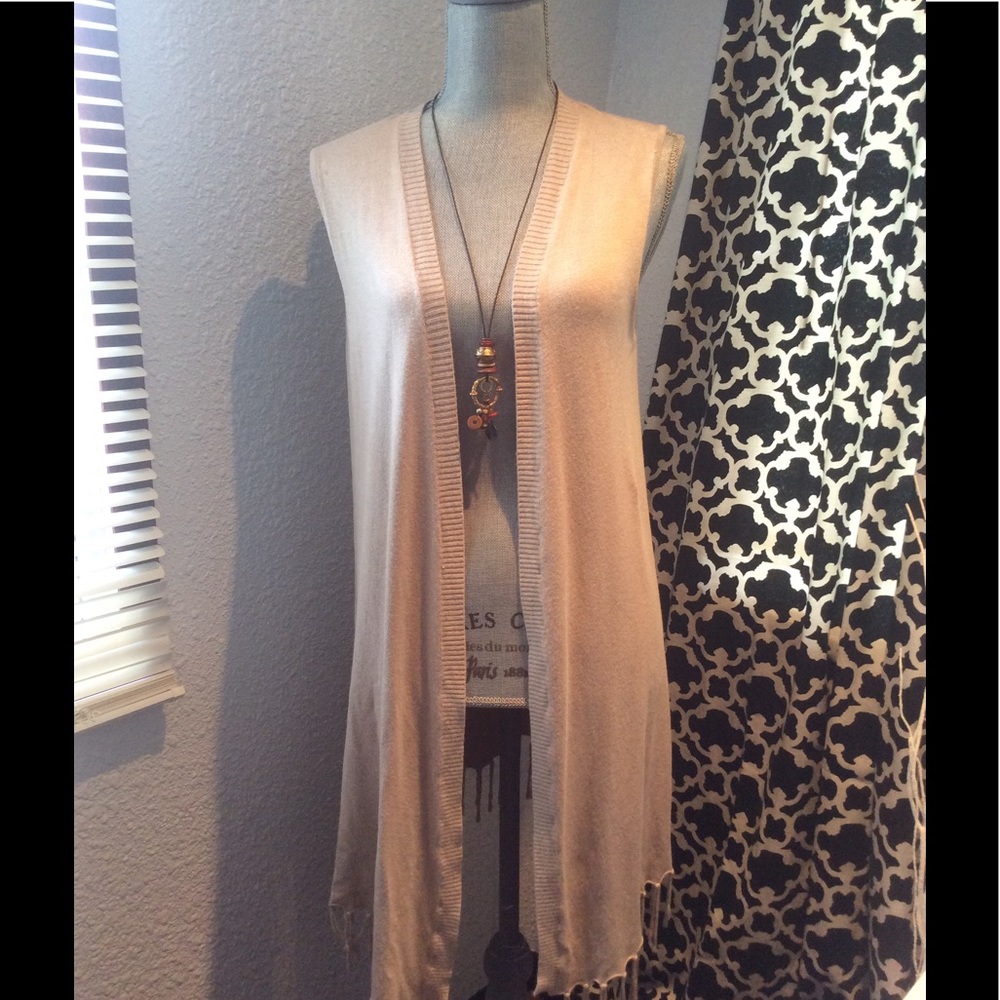 💐 Long knit vest with fringes ❤