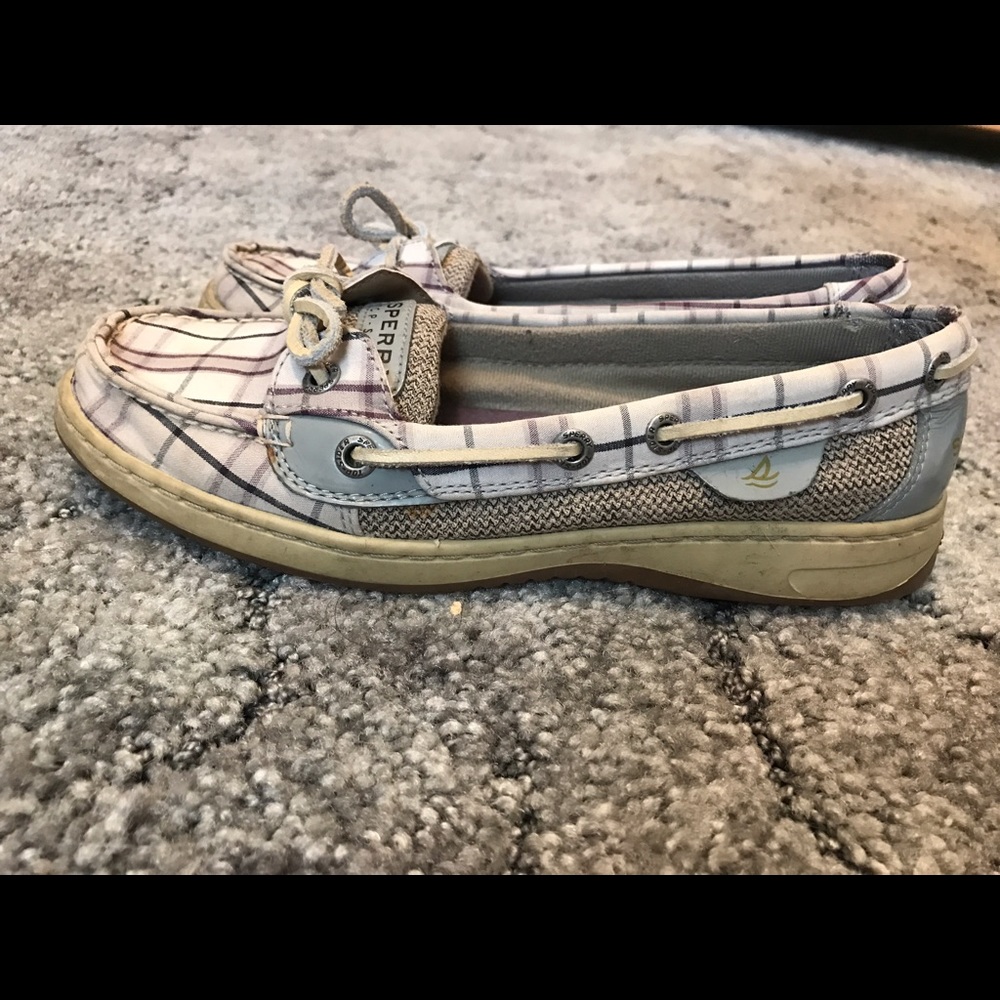 Plaid blue sperrys