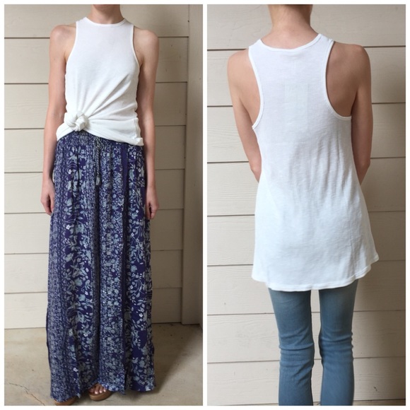 LAST ITEM▫Basic White Ribbed Racerback Swing Tank - Picture 3 of 4
