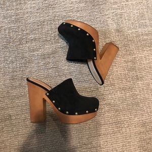 Studded Suede Clogs