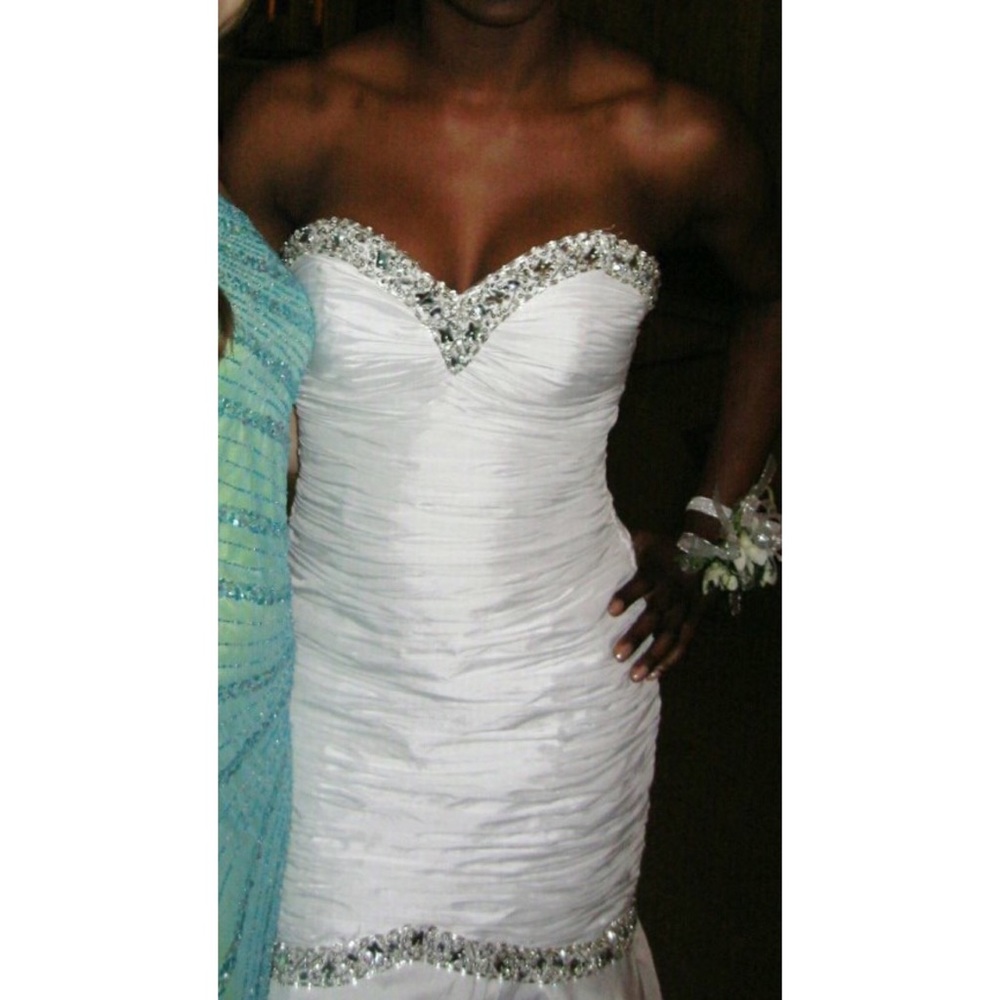 Beautiful white wedding or prom dress