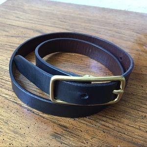 Skinny Coach Belt with Brass Buckle - XS
