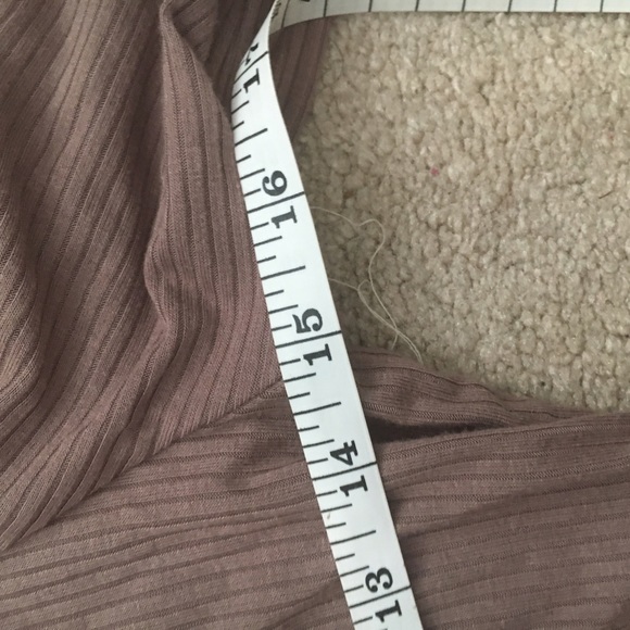 Brown grey ribbed lace up bodysuit - Picture 3 of 6