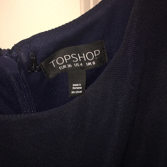 Topshop Navy Cutout Mini Dress - Picture 3 of 3