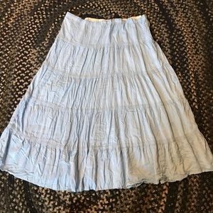 Garnet Hill size 12 pastel blue 100% silk skirt