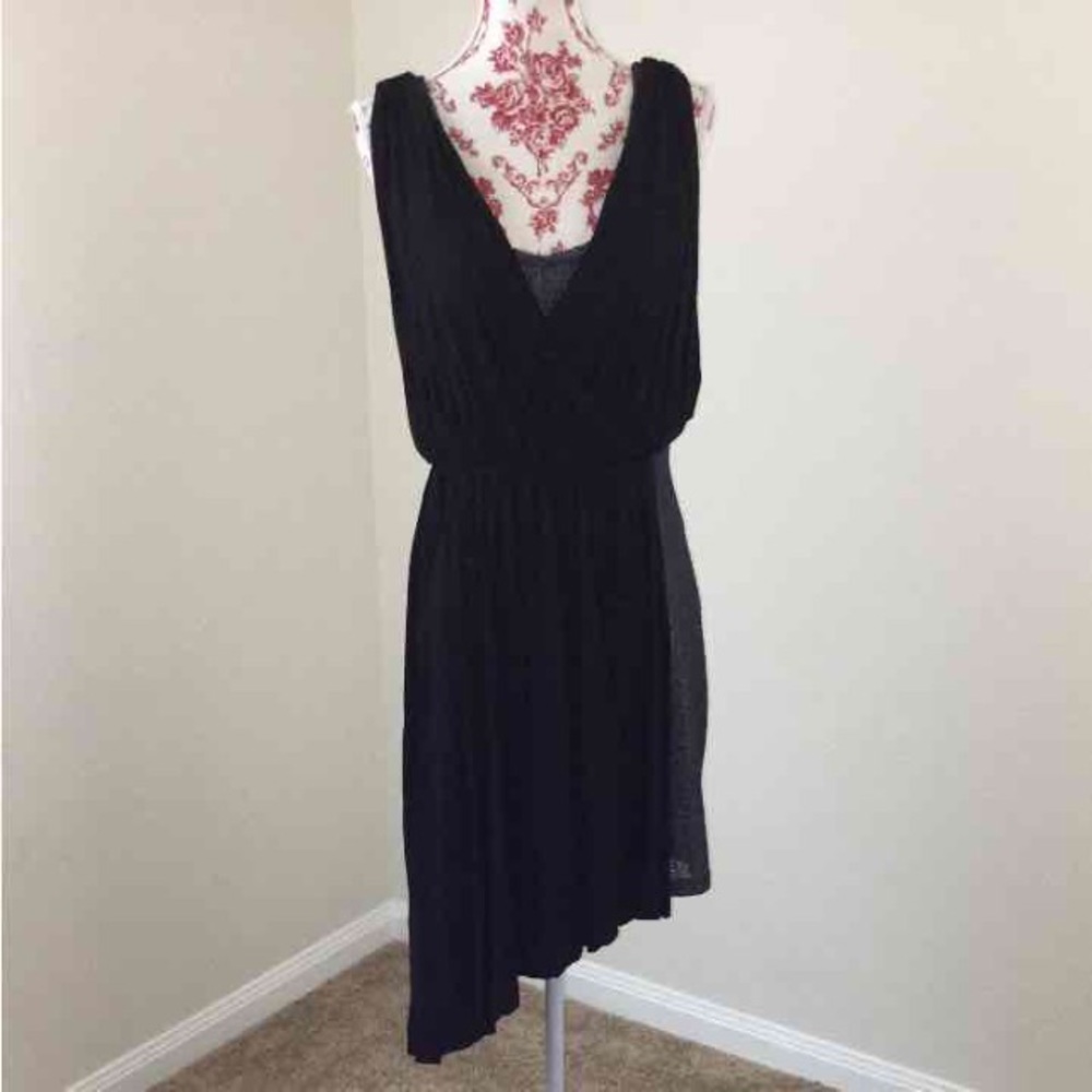 Free People Black Navy Blue & Gold Dress M
