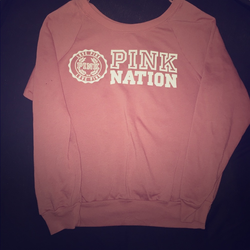 PINK NATION off the shoulder sweater  top