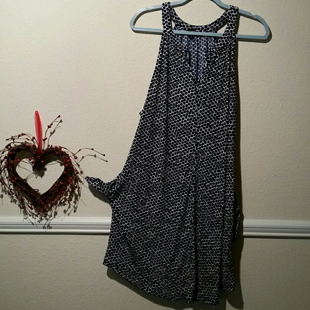 Navy blue/ white honeycomb pattern summer halter.