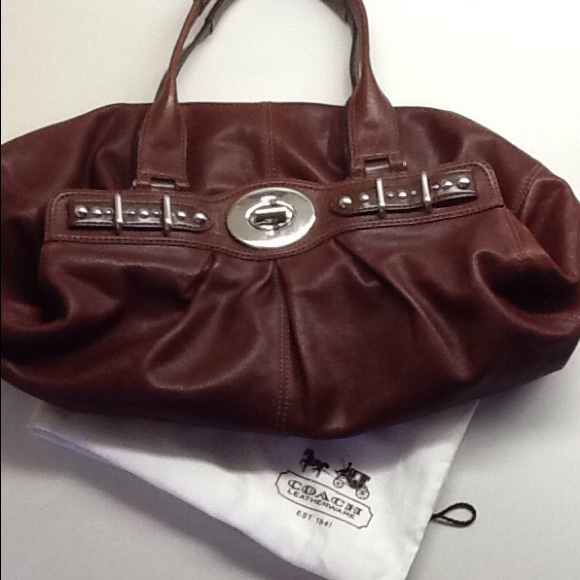 Coach Burgundy Satchel - Picture 1 of 8