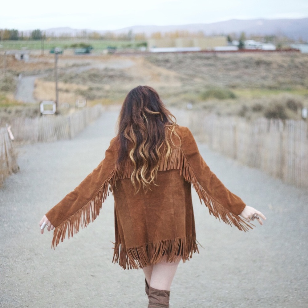 💖SOLD💖  Rare find Vintage suede fringe jacket