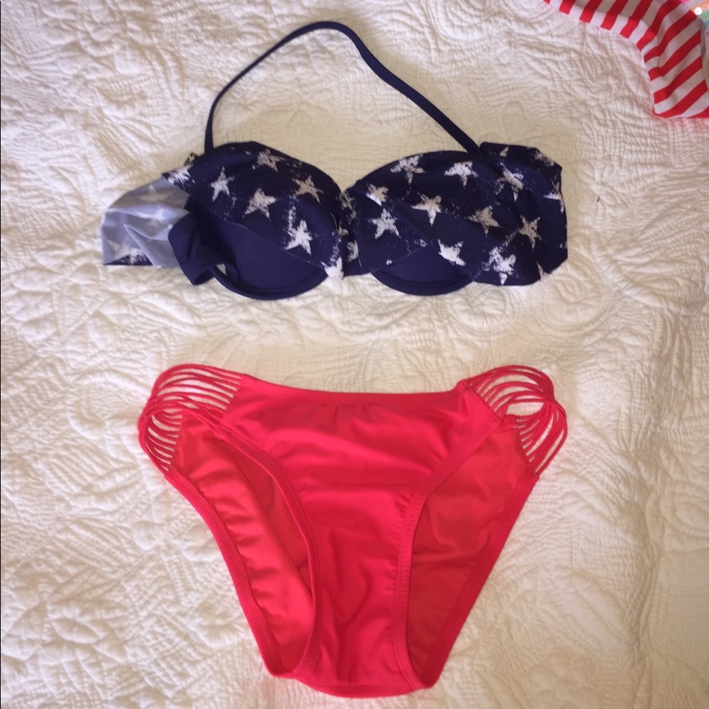 4TH OF JULY American Flag Bikini with ruffles