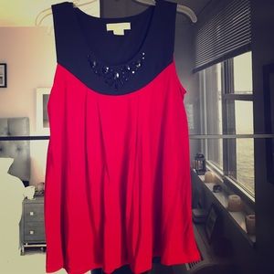 Red & Black Michael Kors Top