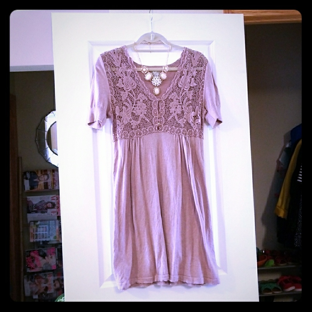 Topshop Maternity Lace Top Empire Dress