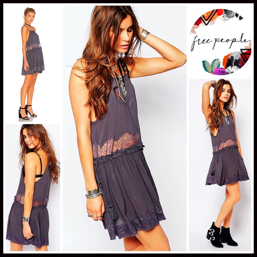 FREE PEOPLE Slip Dress Crochet Lace Trim - Picture 5 of 5