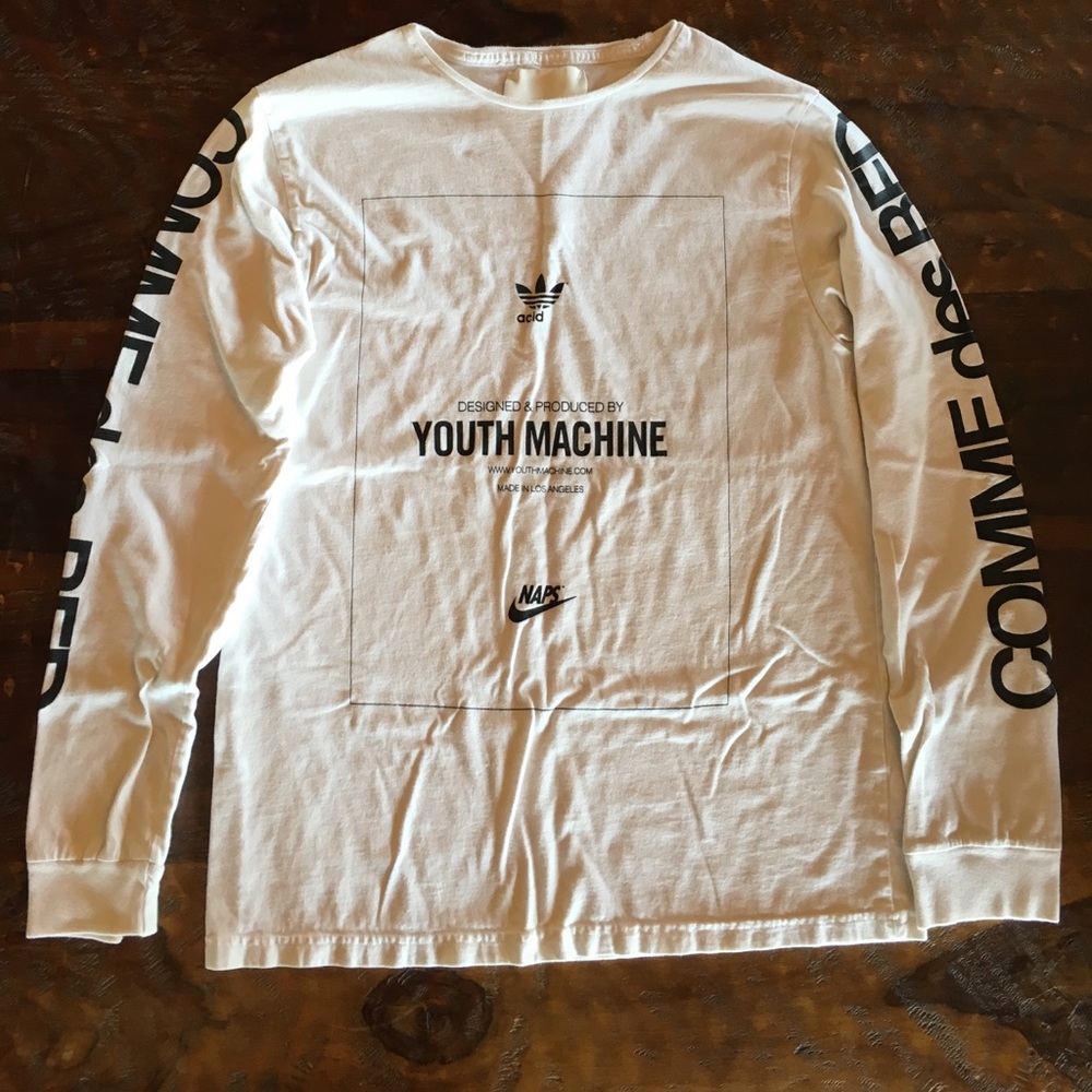 White Youth Machine Long Sleeve Size Large