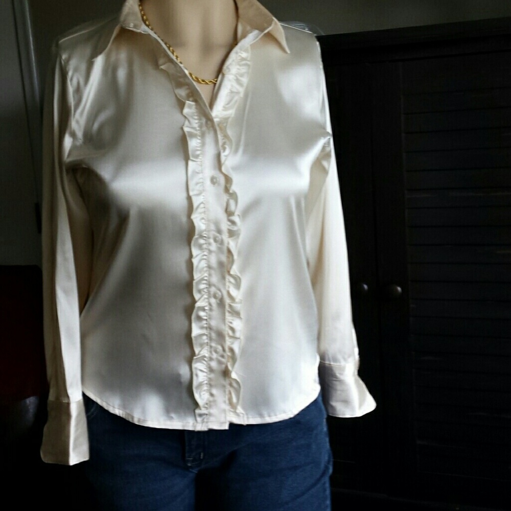Front Button Satin Blouse
