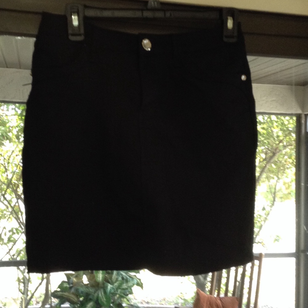 Venus Black denim mini skirt