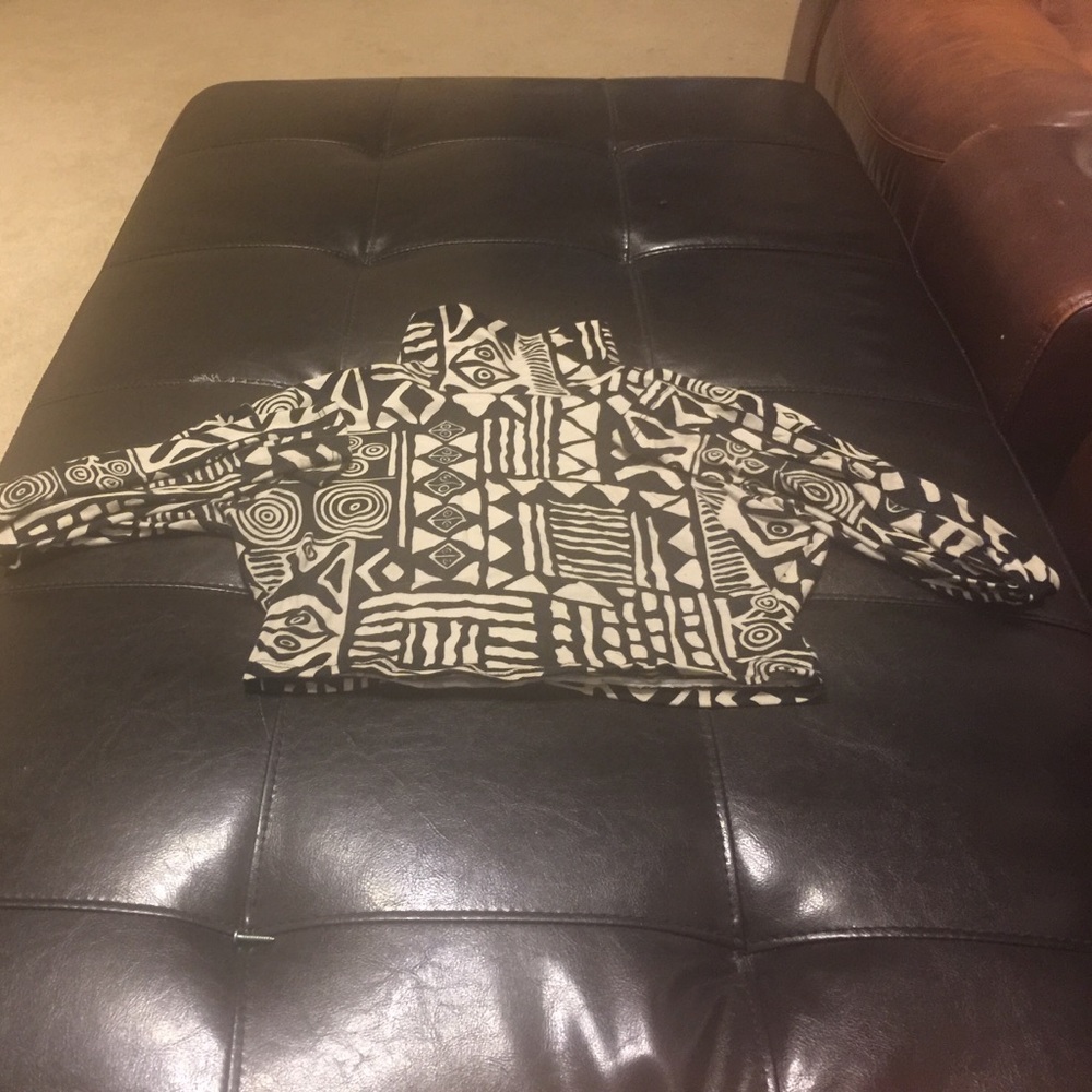 Tribal turtleneck crop top