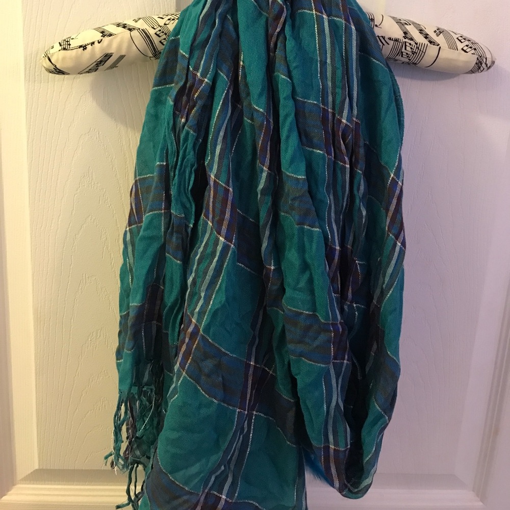 Blue Plaid Scarf