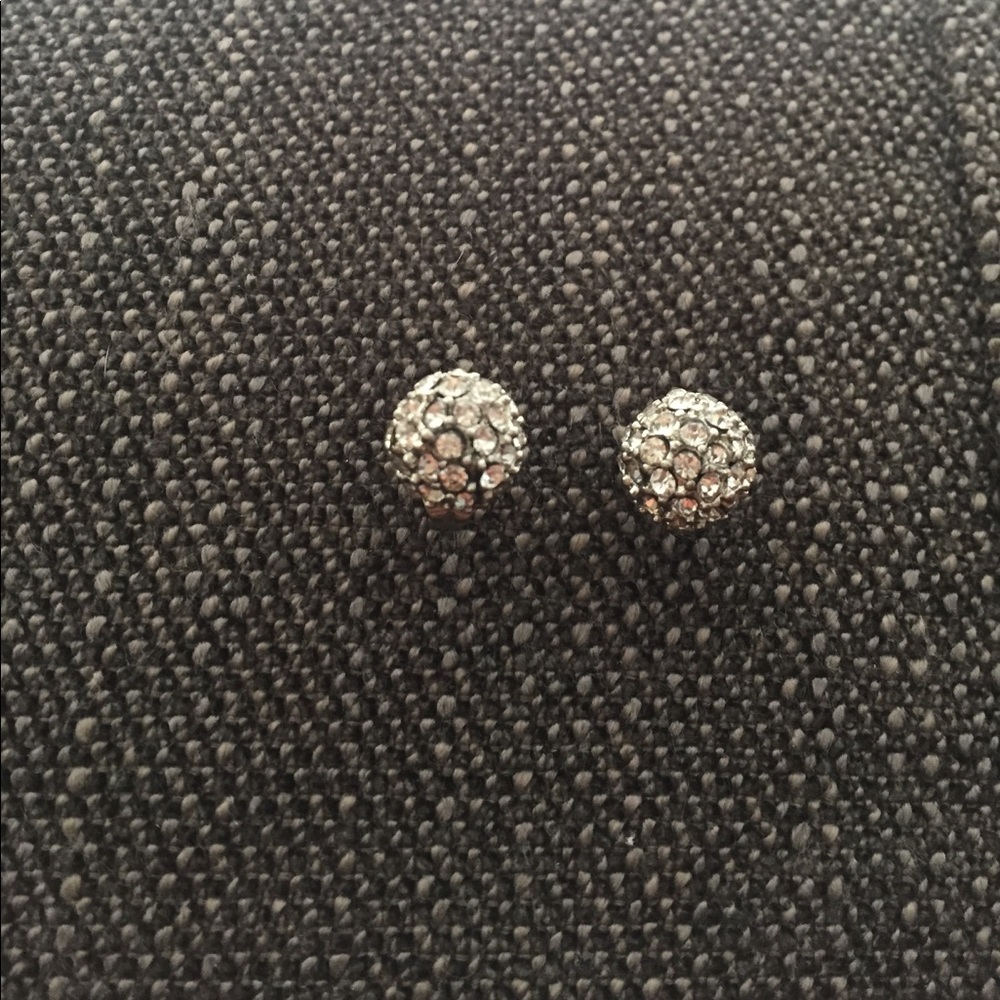 Silver disco ball like stud earrings