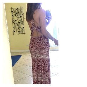 Sexy Red Print Maxi Dress 💃 Sz S / M