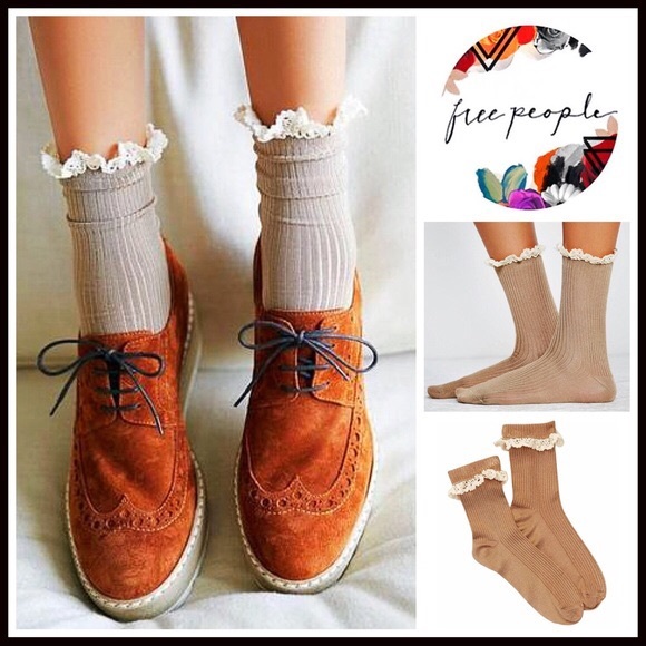 Free People Accessories - FREE PEOPLE CROCHET LACE TRIM ANKLE BOOT SOCKS