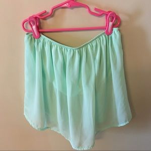 Shop Hope's Mint & Baby Pink Bow Back Crop Top